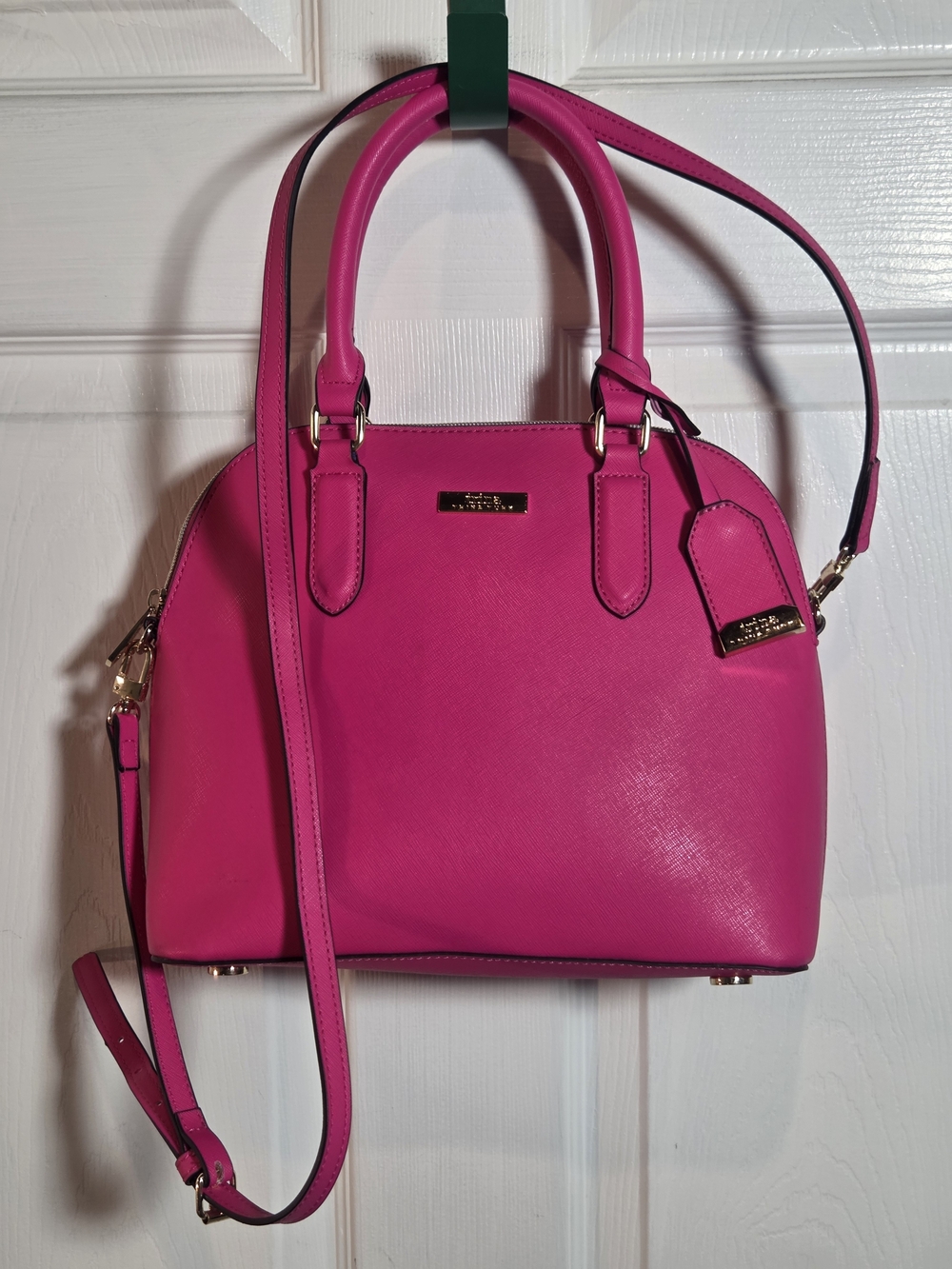 Trina Turk Hot Pink Faux Leather Dome Satchel/Crossbody